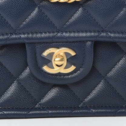 Chanel Caviar Quilted Mini Sweet Classic Flap Navy Blue 8 of 11