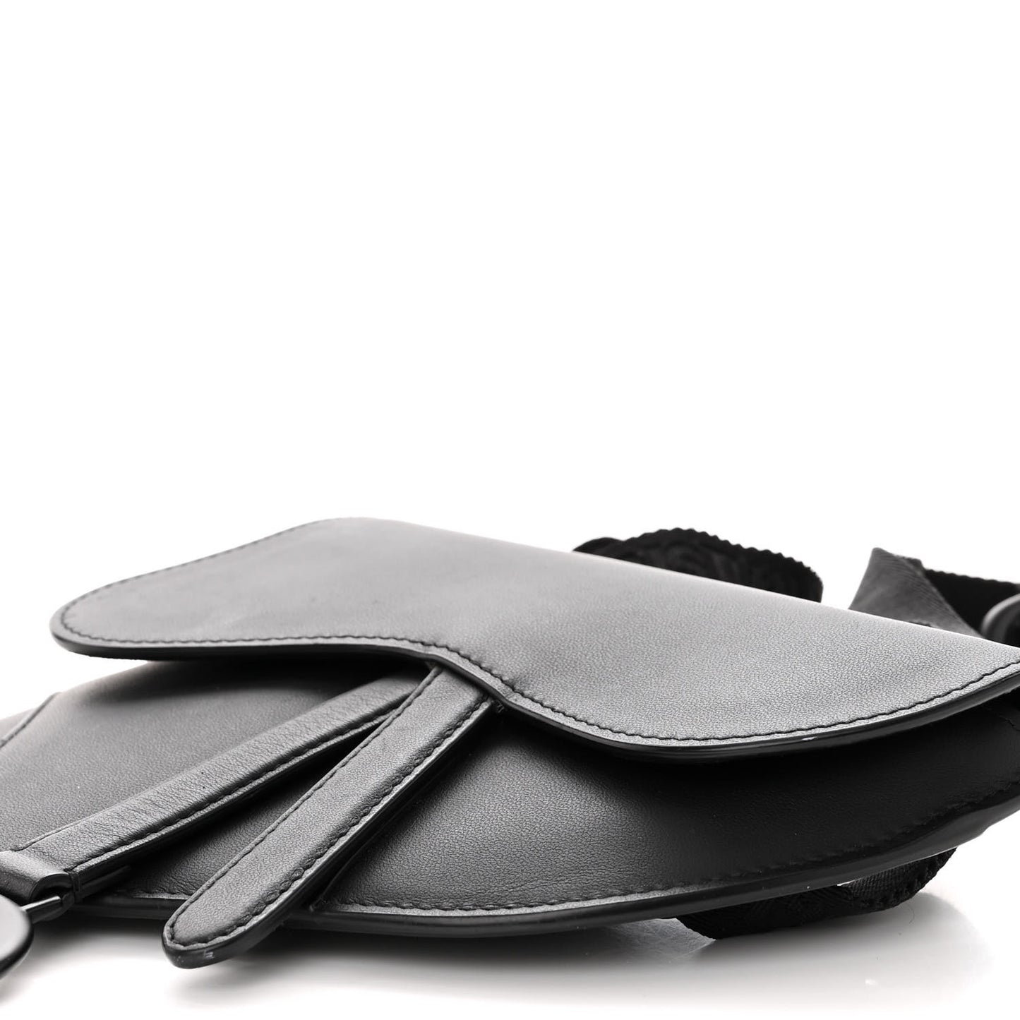 Ultra Matte Calfskin Saddle Belt Bag Black