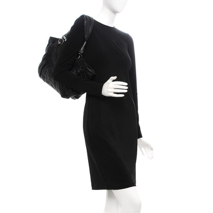 Christian Dior Lambskin Plisse Pleated Basket Tote Bag Black 2 of 14