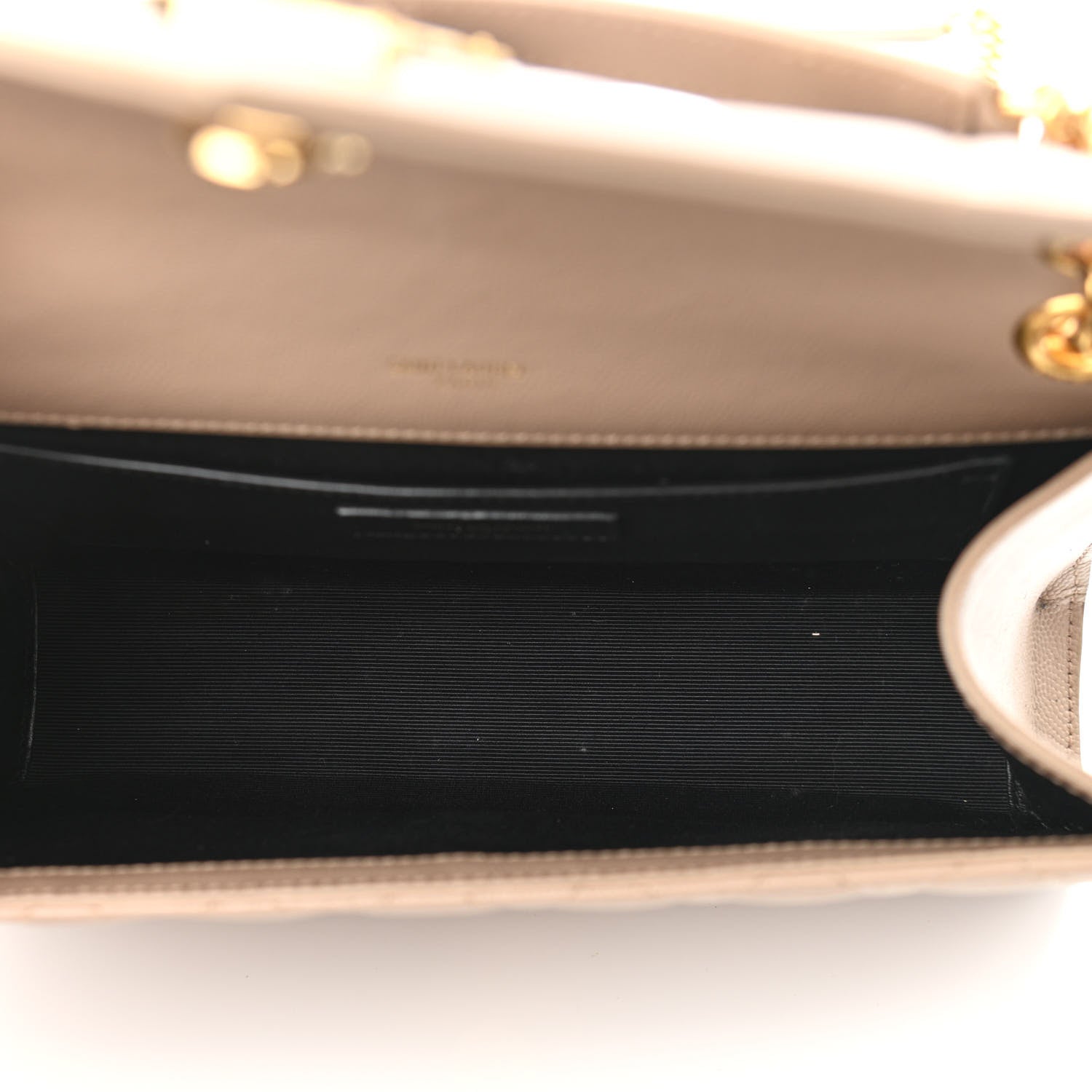 Saint Laurent Grain De Poudre Textured Mixed Matelasse Medium Triquilt Monogram Satchel Dark Beige 5 of 9