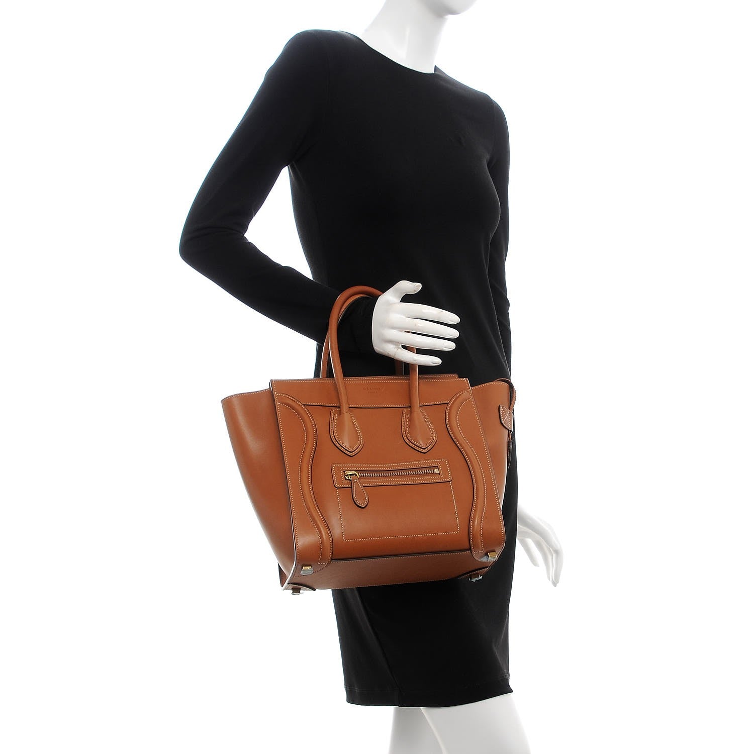 Celine Natural Calfskin Micro Luggage Tan 2 of 7
