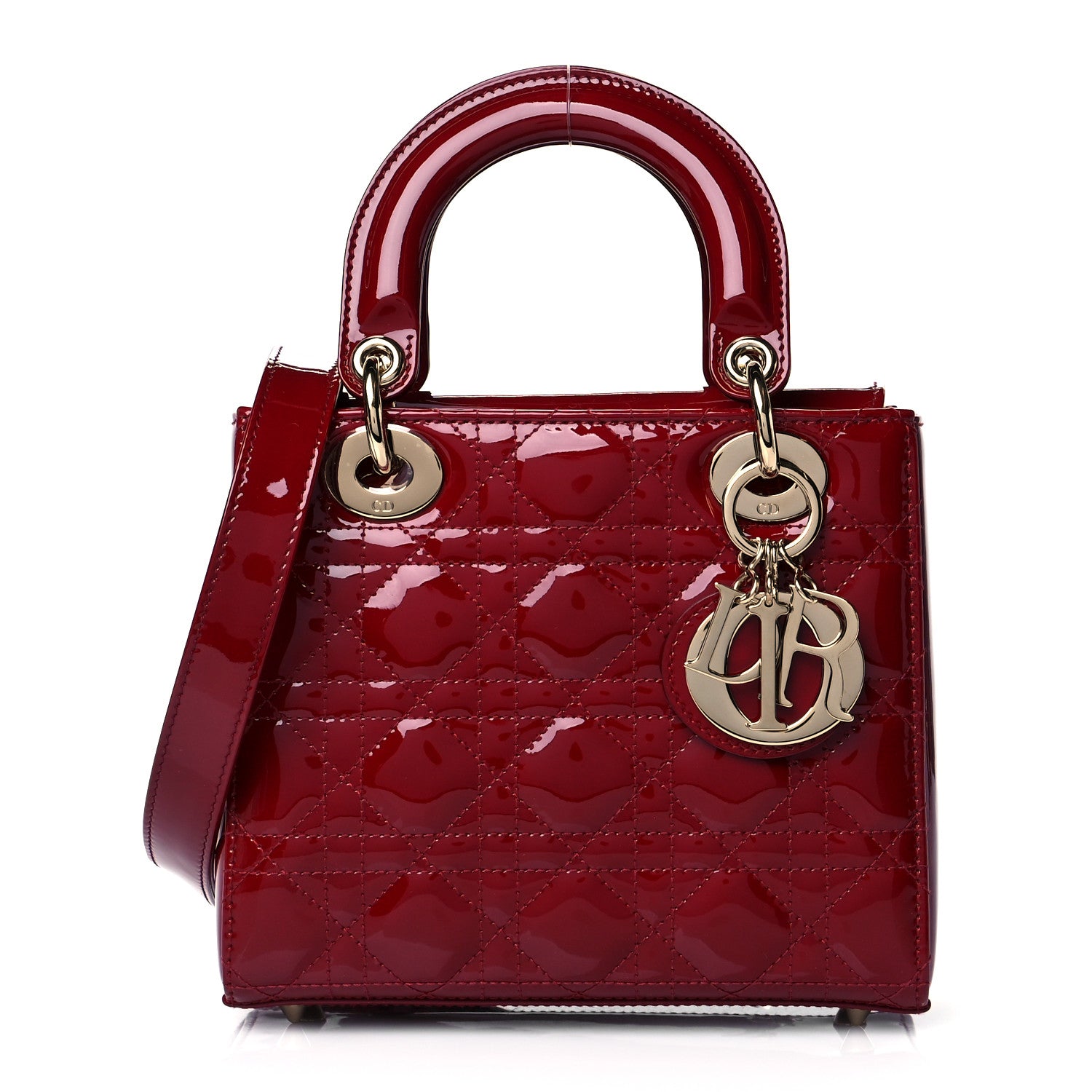 Christian Dior Patent Cannage Small Lady Dior Cherry Red 1 of 10