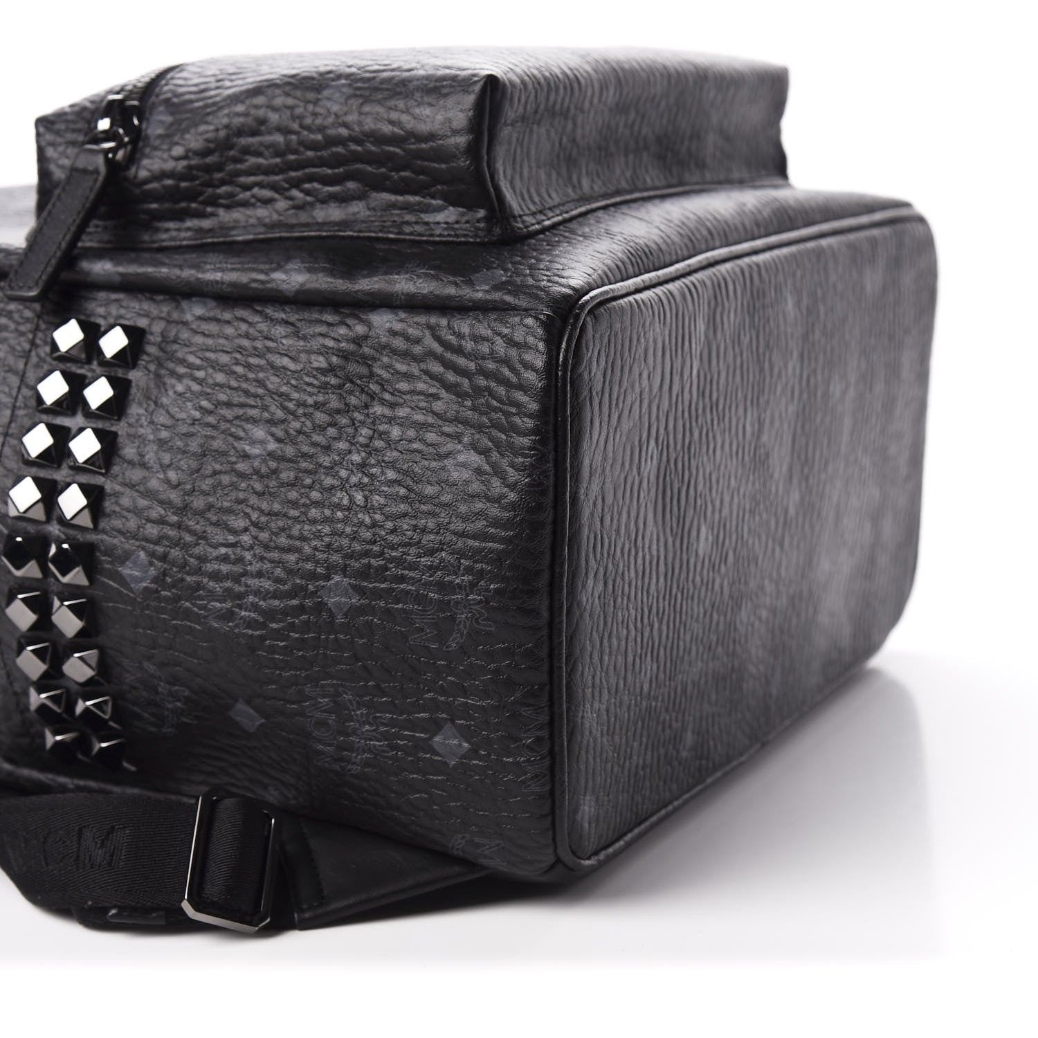 MCM Visetos Medium Side Studs Stark Backpack Black 8 of 9