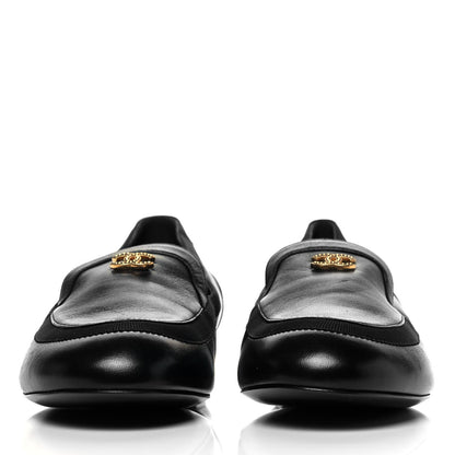 Chanel Lambskin CC Mocassin Loafers 39.5 Black 2 of 9