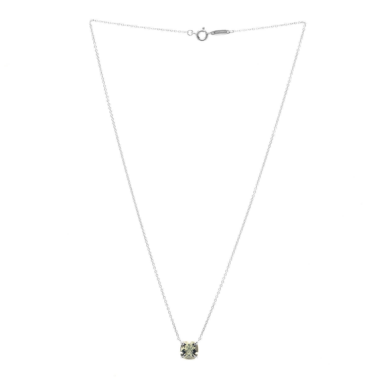 Tiffany Sterling Silver Prasiolite Sparklers Pendant Necklace 2 of 4