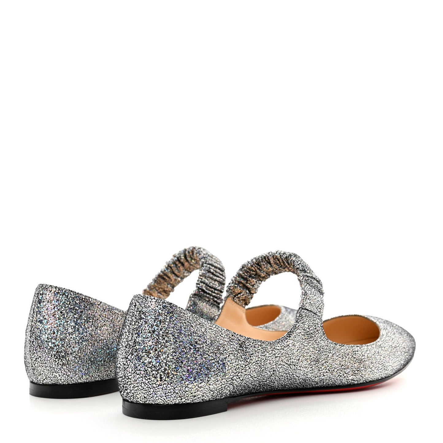 Nappa Mica Gil Mary Jane Ballet Flats 38.5 Silver
