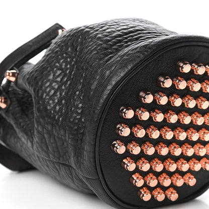 Alexander Wang Pebbled Lambskin Diego Bucket Black Rose Gold Hardware 6 of 9