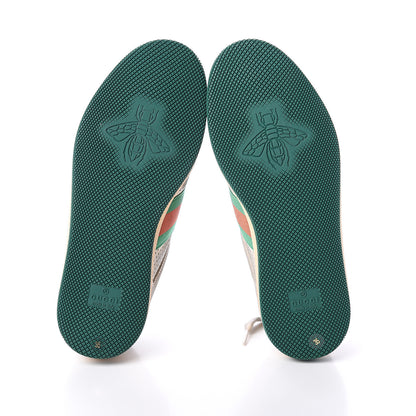 Gucci Nubuck Web Cherries Womens Screener Sneakers 35 Dusty Milk White Vintage Green 5 of 7