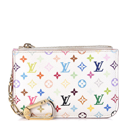 Louis Vuitton Monogram Multicolor Key Pouch White Litchi 1 of 12
