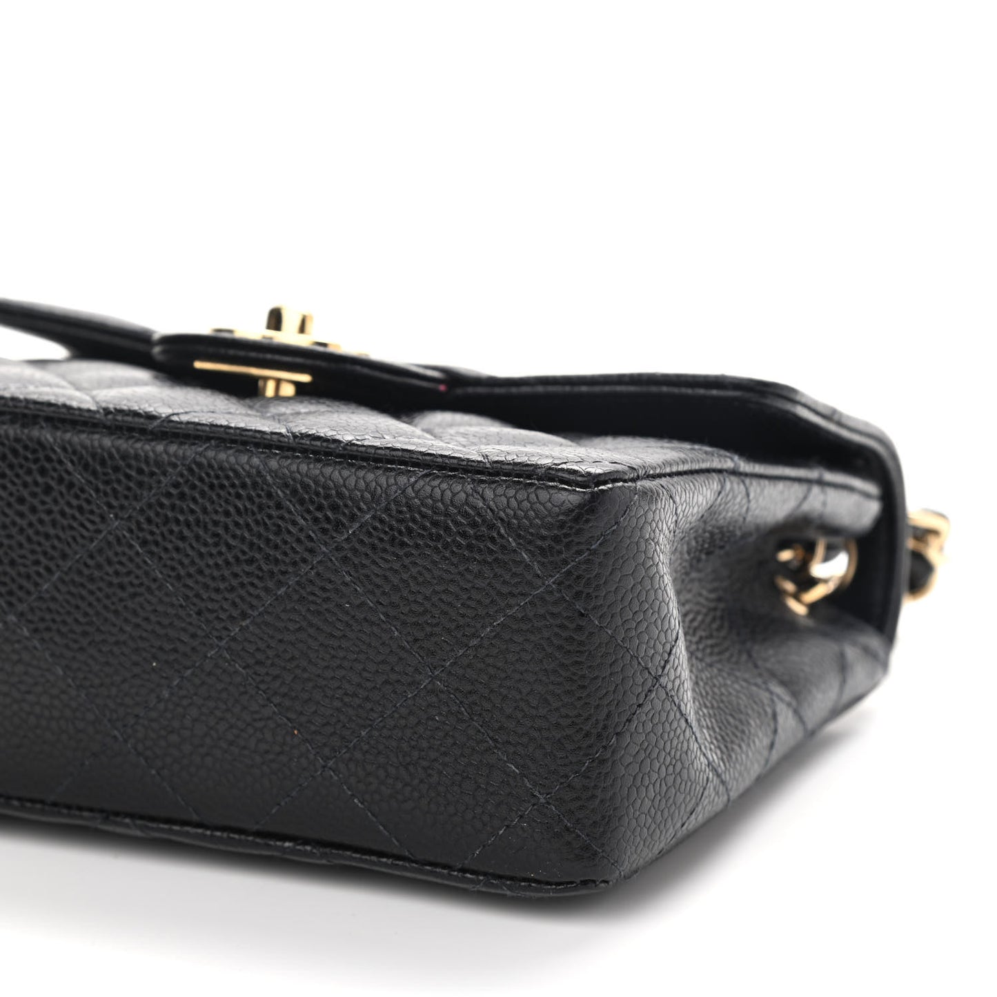 Caviar Quilted Mini Square Flap Black