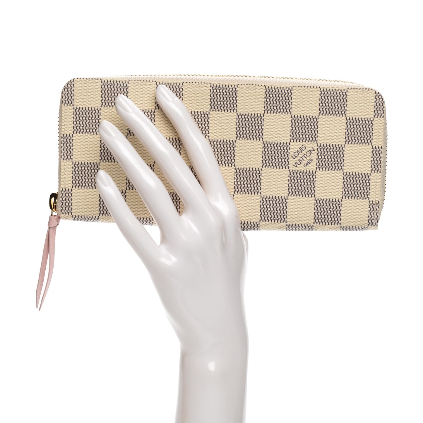 Damier Azur Clemence Wallet Rose Ballerine