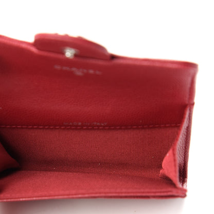Chanel Caviar Quilted Flap Card Holder Dark Pink 5 of 11