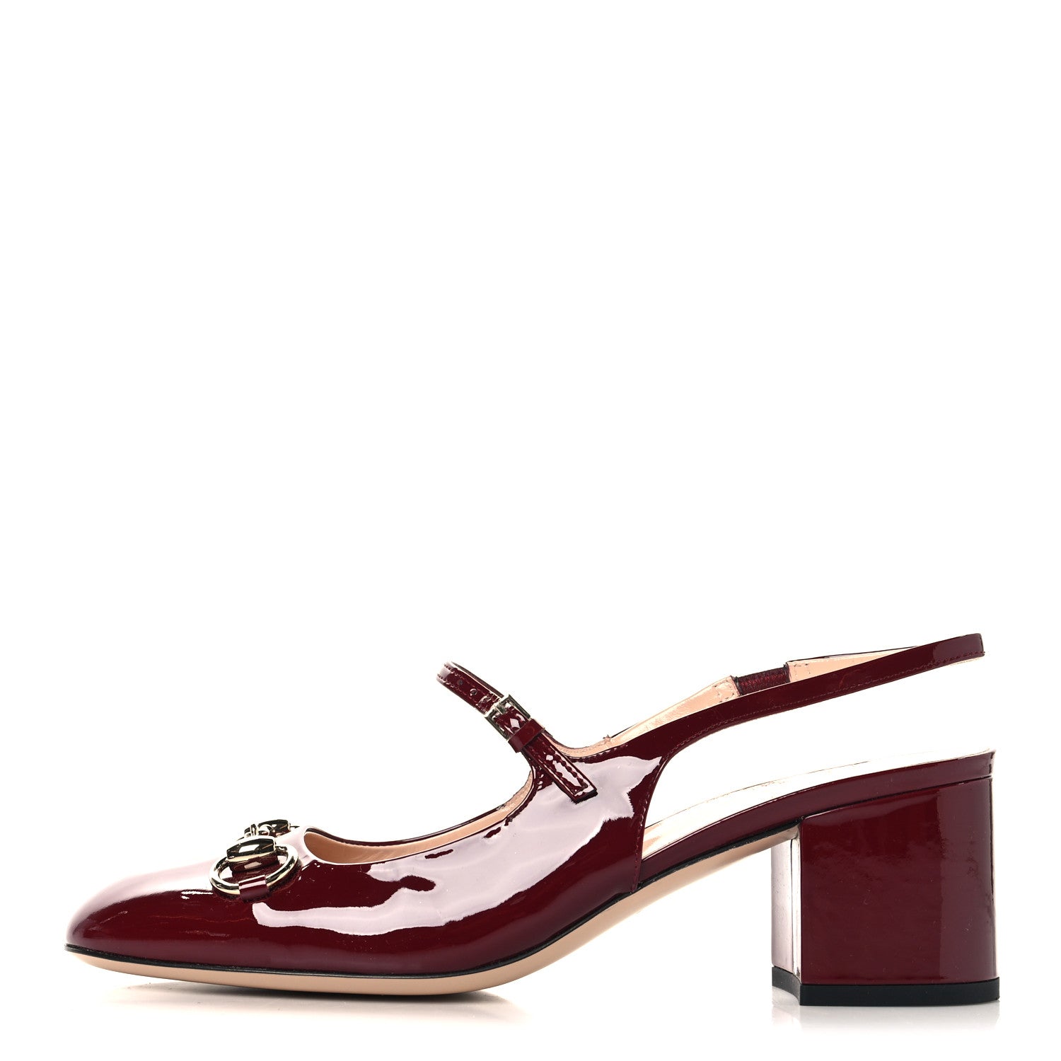 Gucci Vernice Crystal Horsebit Charlotte 42mm Slingback Pumps 38.5 Rosso Ancora 1 of 10
