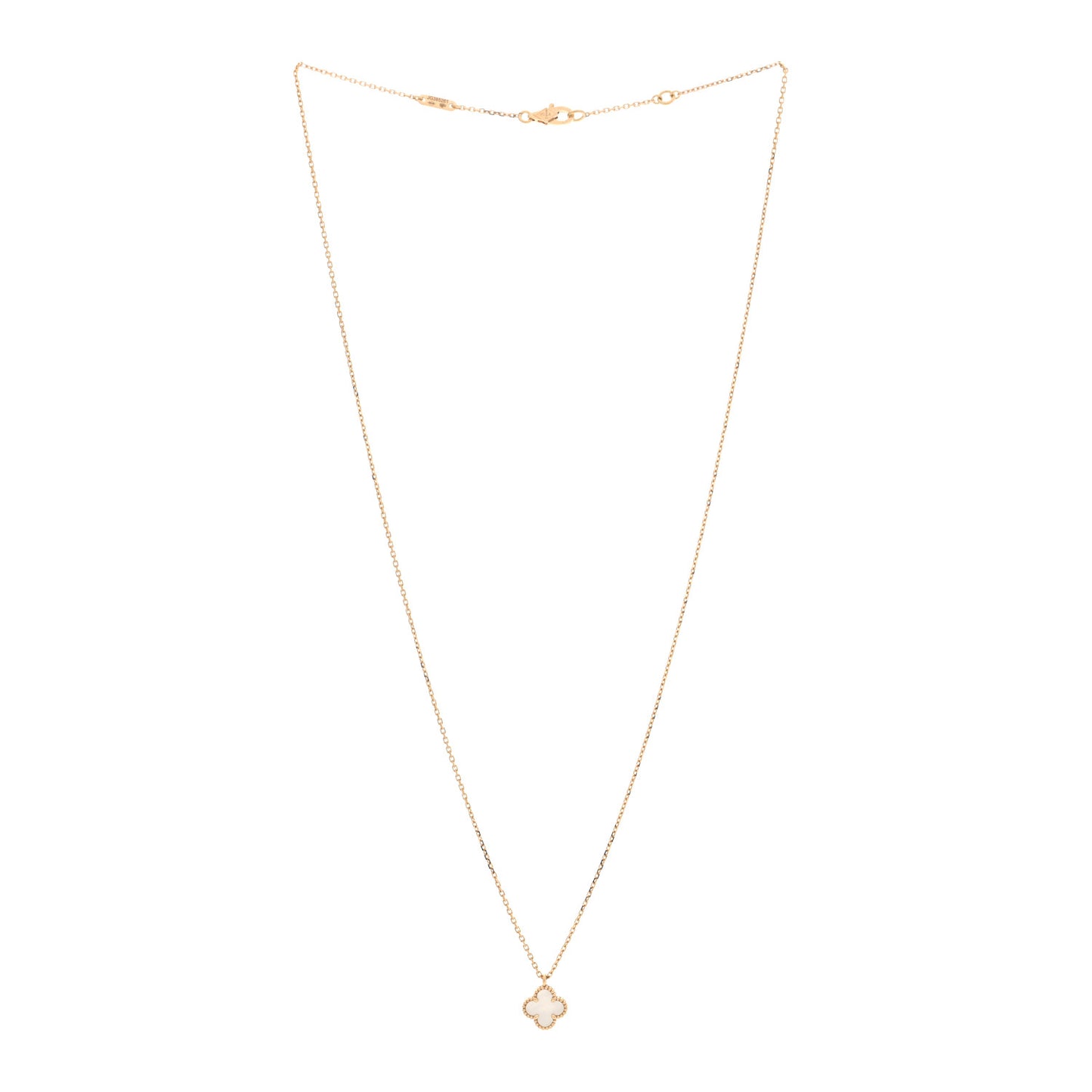 18K Yellow Gold Mother of Pearl Sweet Alhambra Pendant Necklace