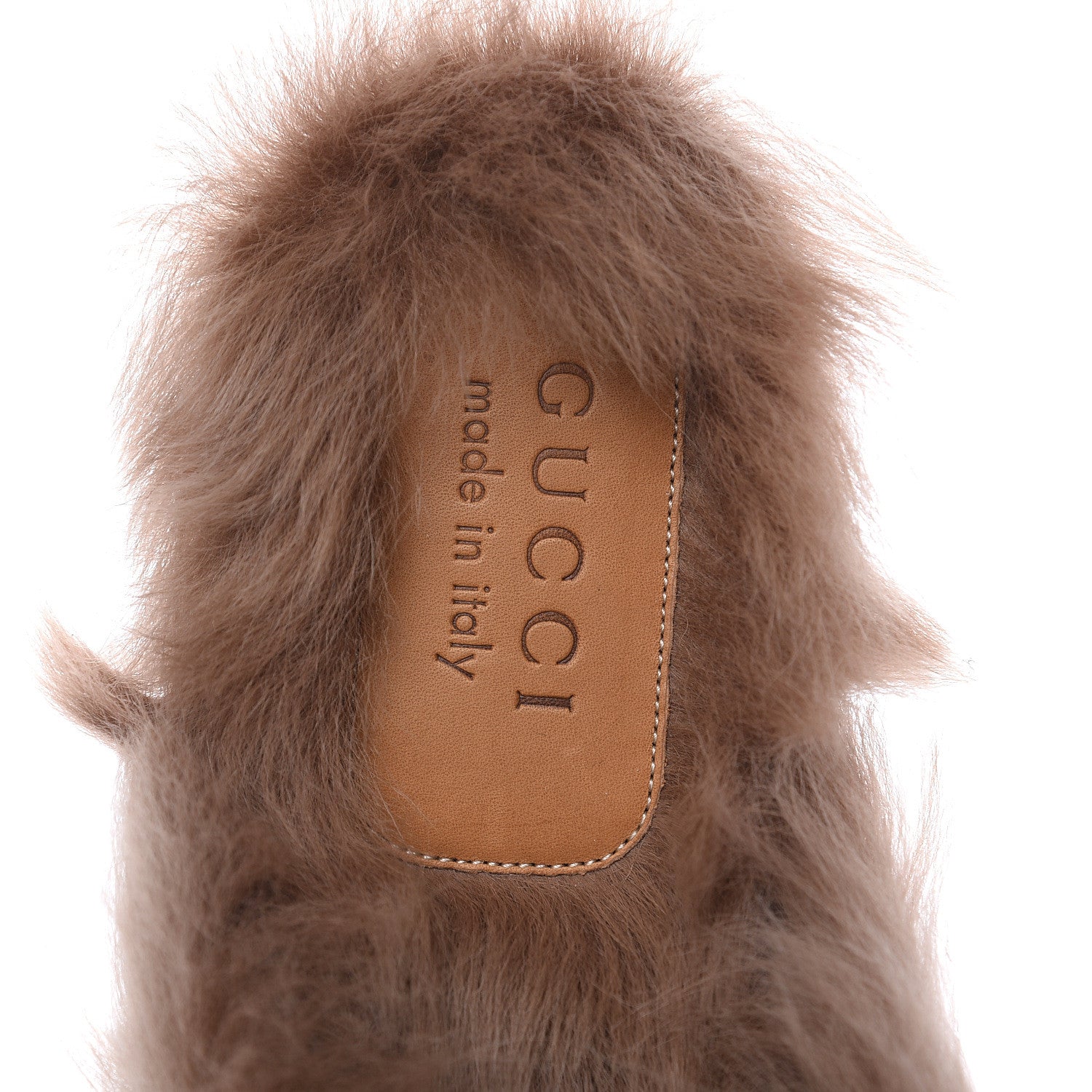 Gucci Goatskin Fur Web GG Mens Princetown Slippers 7 Black 6 of 9