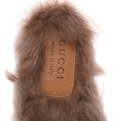 Gucci Goatskin Fur Web GG Mens Princetown Slippers 7 Black 6 of 9