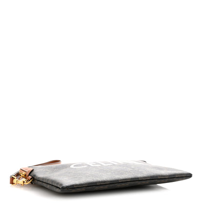 Celine Triomphe Canvas Calfskin Small Pouch With Strap Tan 4 of 9