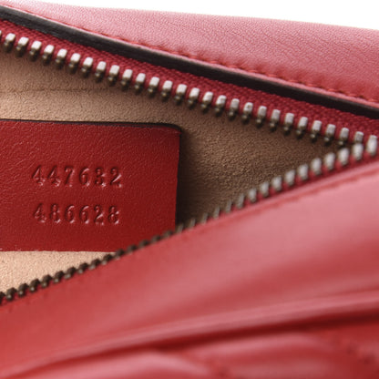 Gucci Calfskin Matelasse Small GG Marmont Chain Shoulder Bag Hibiscus Red 9 of 10