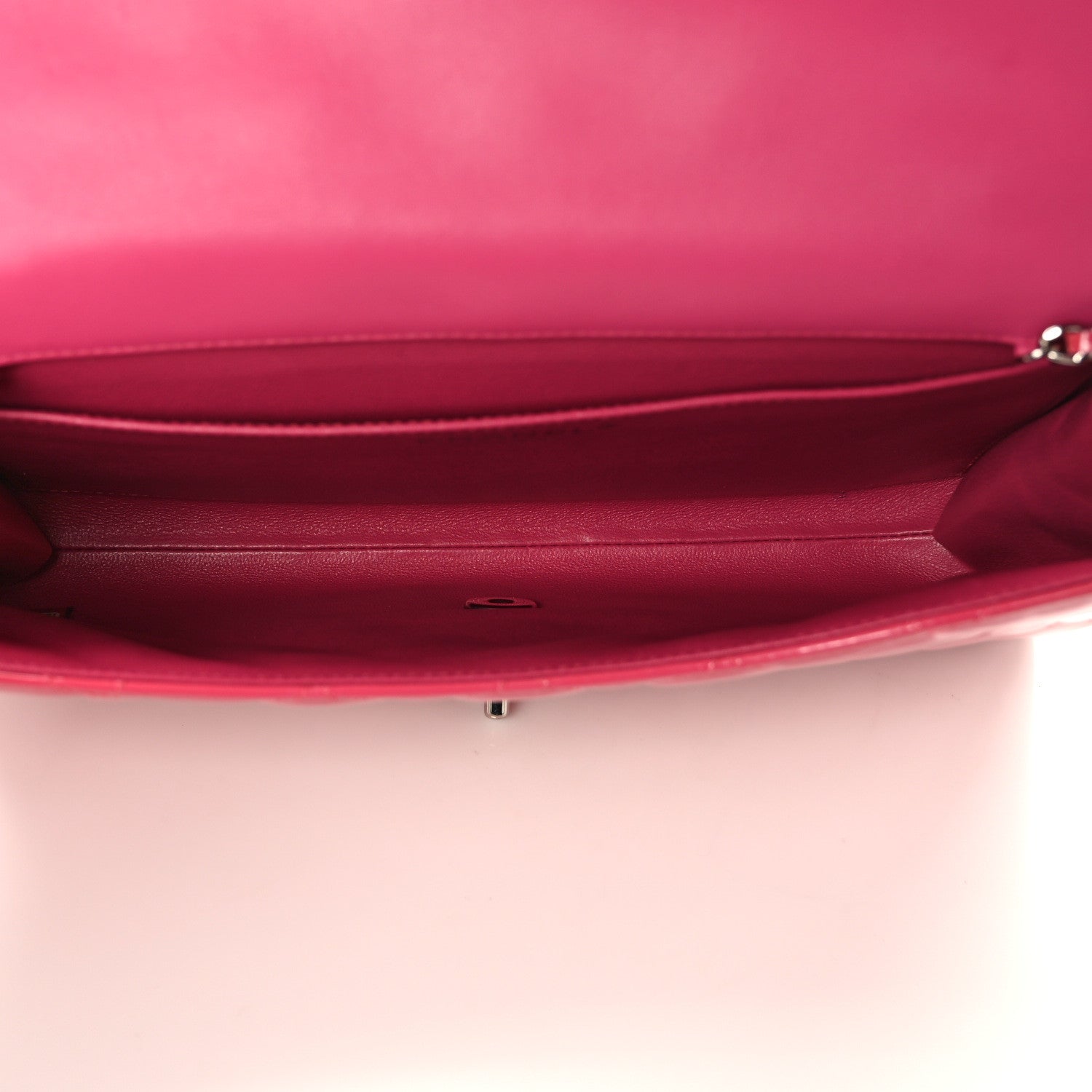 Chanel Patent Quilted Clutch with Chain Flap Fuchsia 5 of 11
