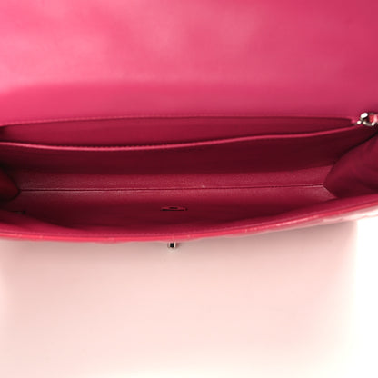 Chanel Patent Quilted Clutch with Chain Flap Fuchsia 5 of 11