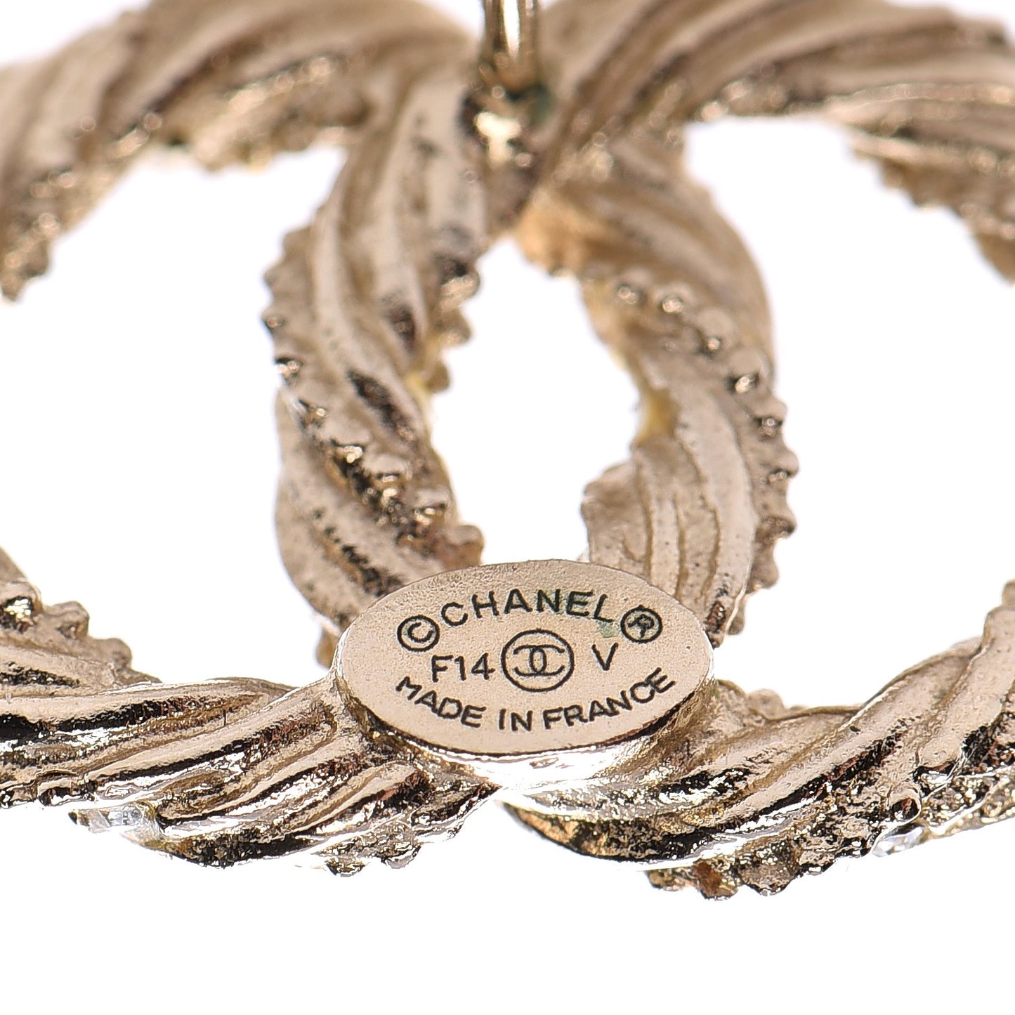 Crystal Twisted CC Earrings Gold