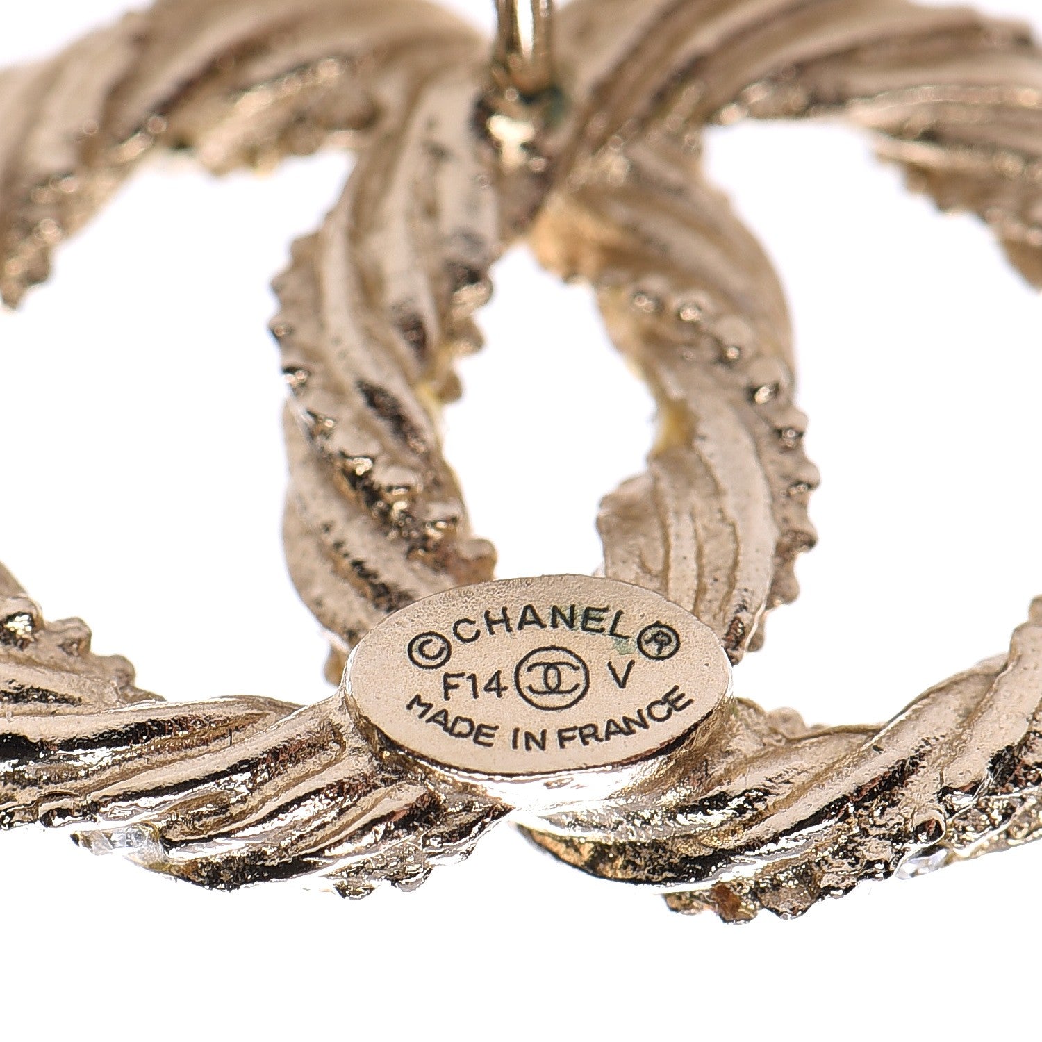 Chanel Crystal Twisted CC Earrings Gold 3 of 5