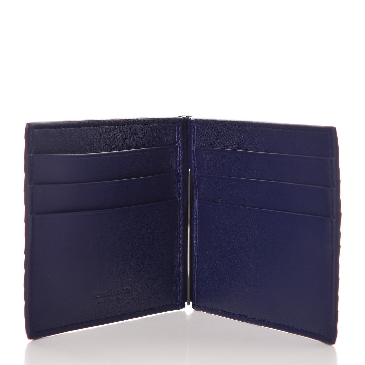 Nappa Intrecciato Bi-Fold Wallet Blue
