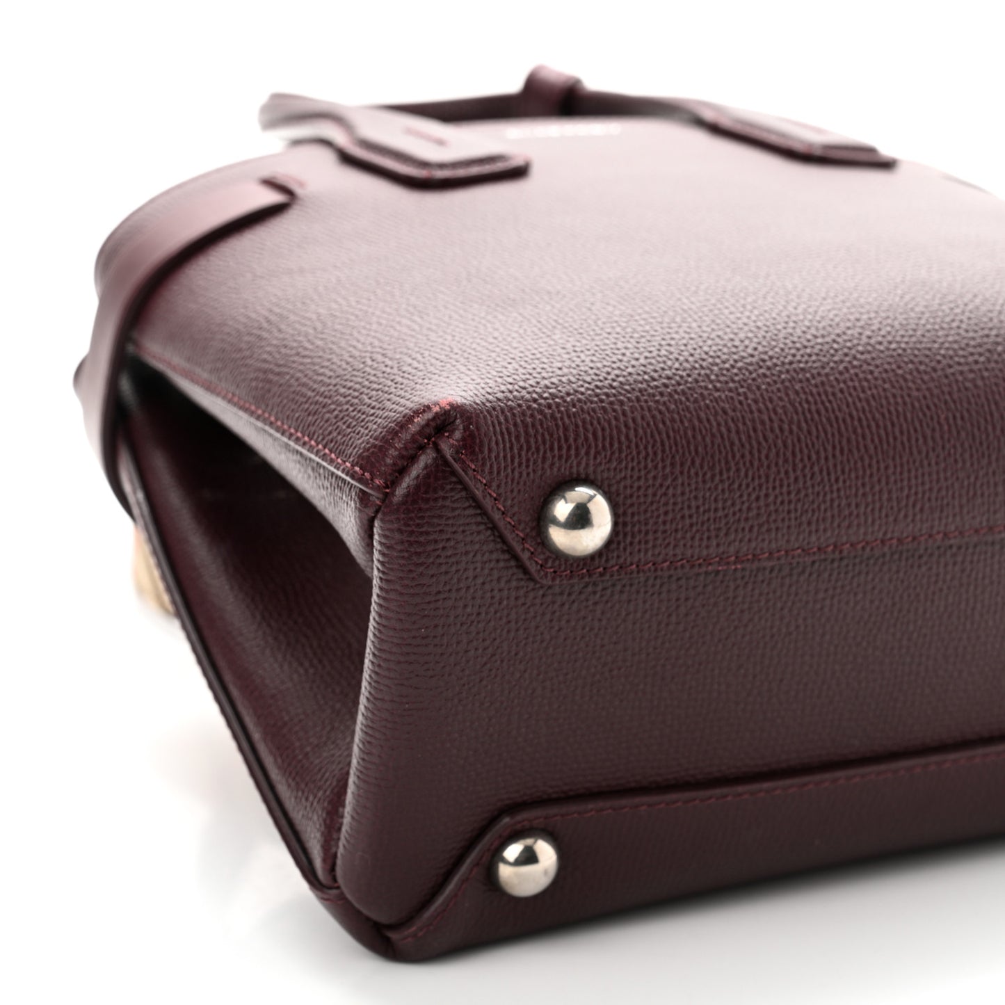 Derby Calfskin House Check Small Banner Tote Mahogany Red