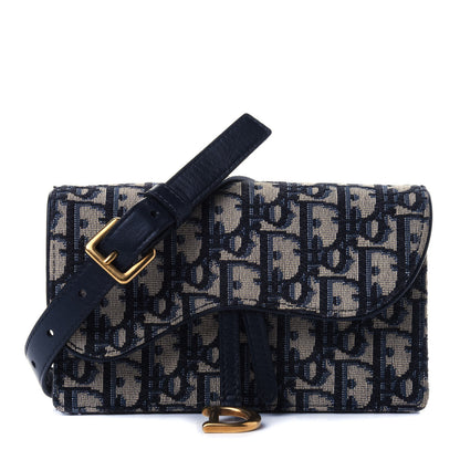 Christian Dior Oblique Saddle Belt Bag Blue 1 of 4