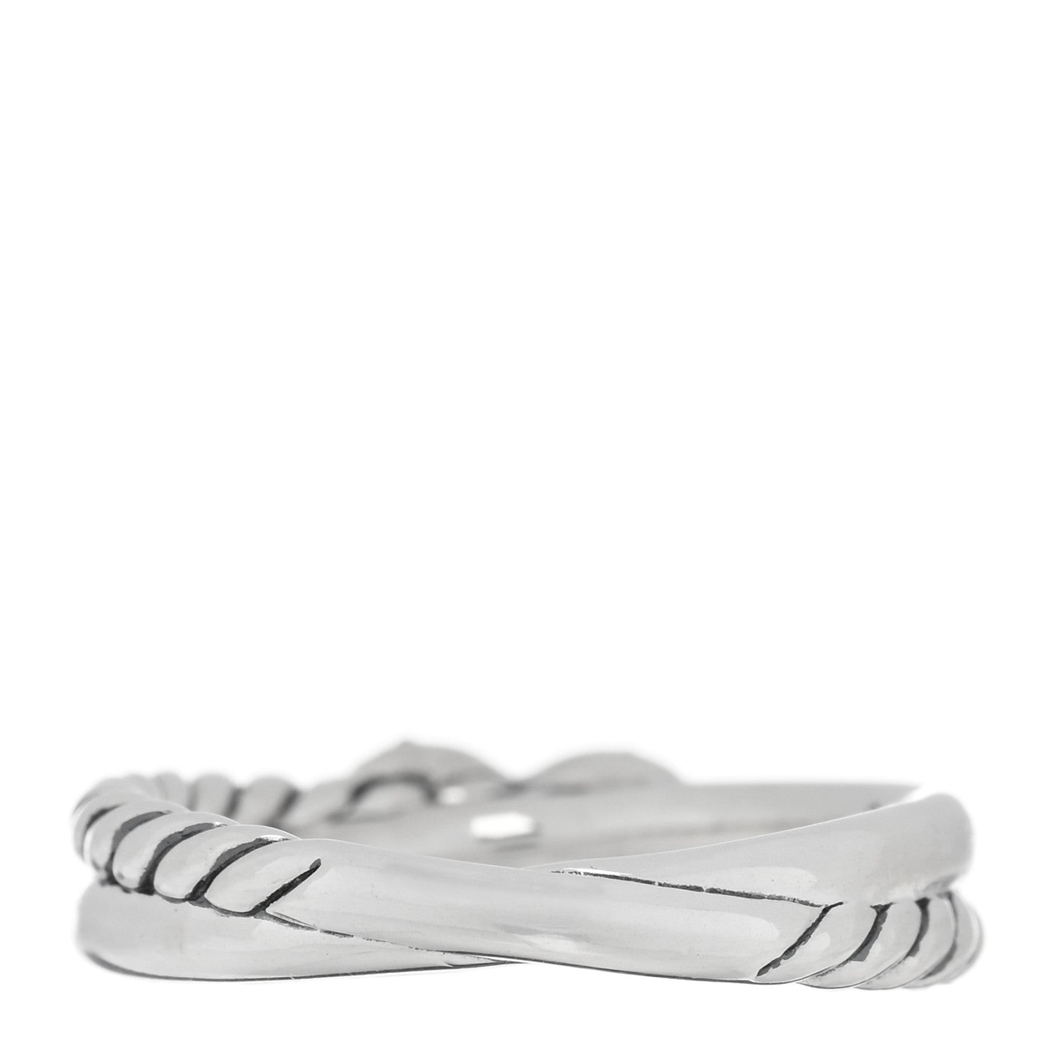 David Yurman Sterling Silver Diamond Petite X Crossover Ring 52 6 3 of 4