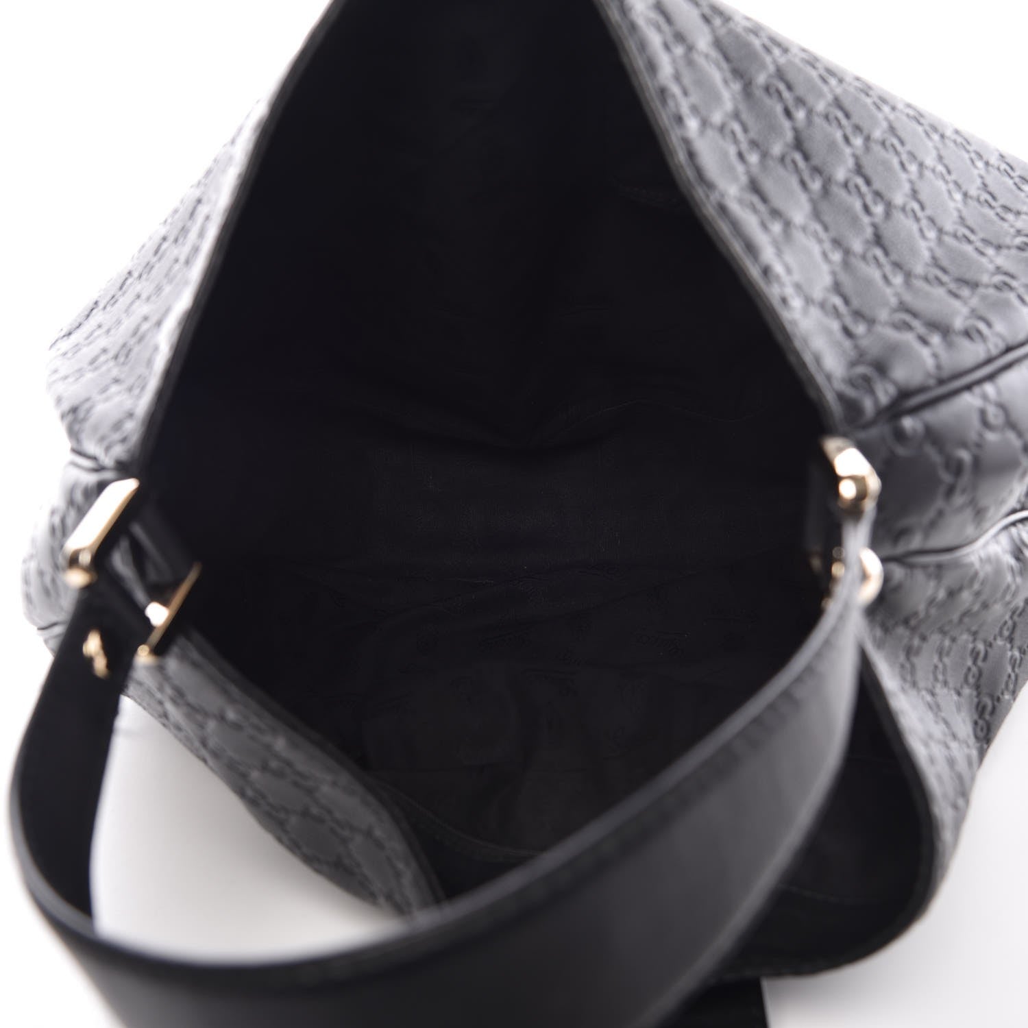 Gucci Guccissima Large New Ladies Web Hobo Black 5 of 8