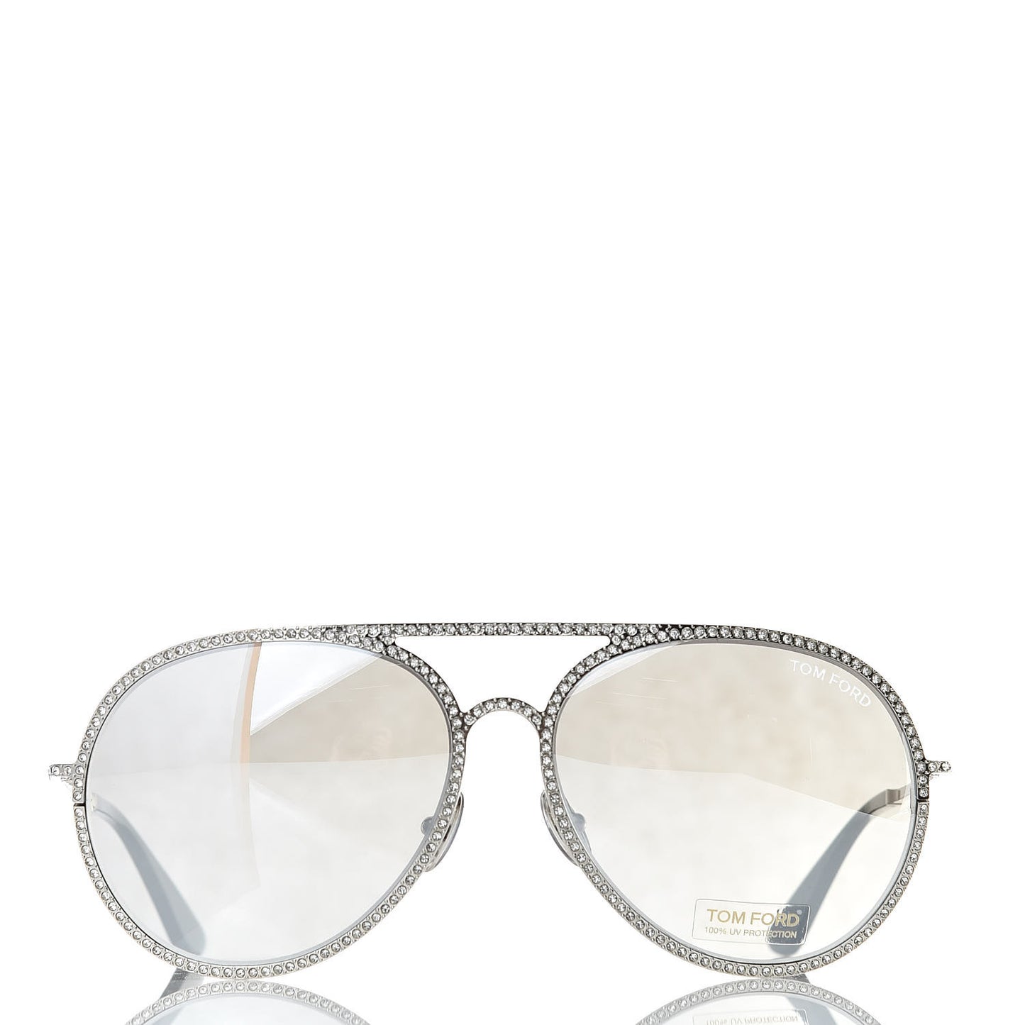 Crystal Embellished Antibes Sunglasses White Gold