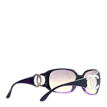 Chanel Acetate CC Sunglasses 6014 Black Purple 3 of 5