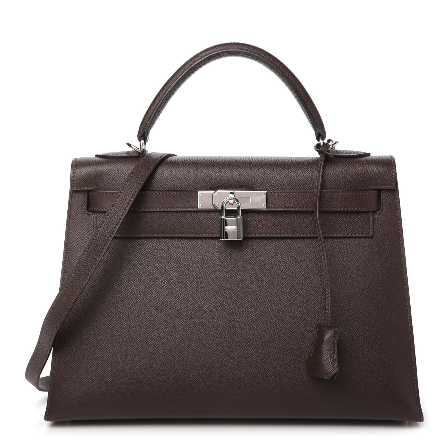 Hermes Epsom Kelly Sellier 32 Chocolate 1 of 10