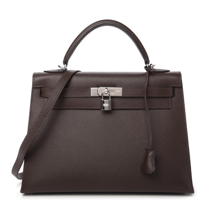 Hermes Epsom Kelly Sellier 32 Chocolate 1 of 10
