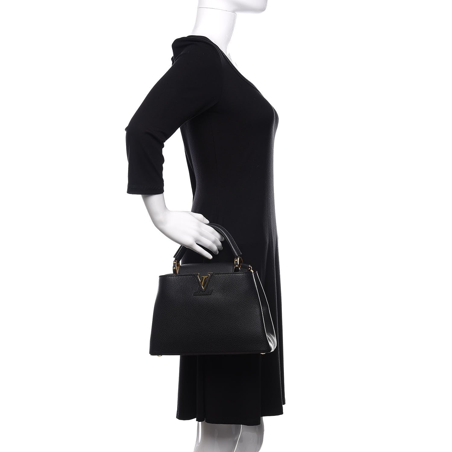 Louis Vuitton Taurillon Capucines BB Black 3 of 12