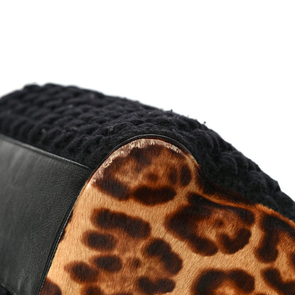Dolce & Gabbana Calf Hair Leopard Print Knit Miss Sicily Satchel Black Naturale 11 of 29