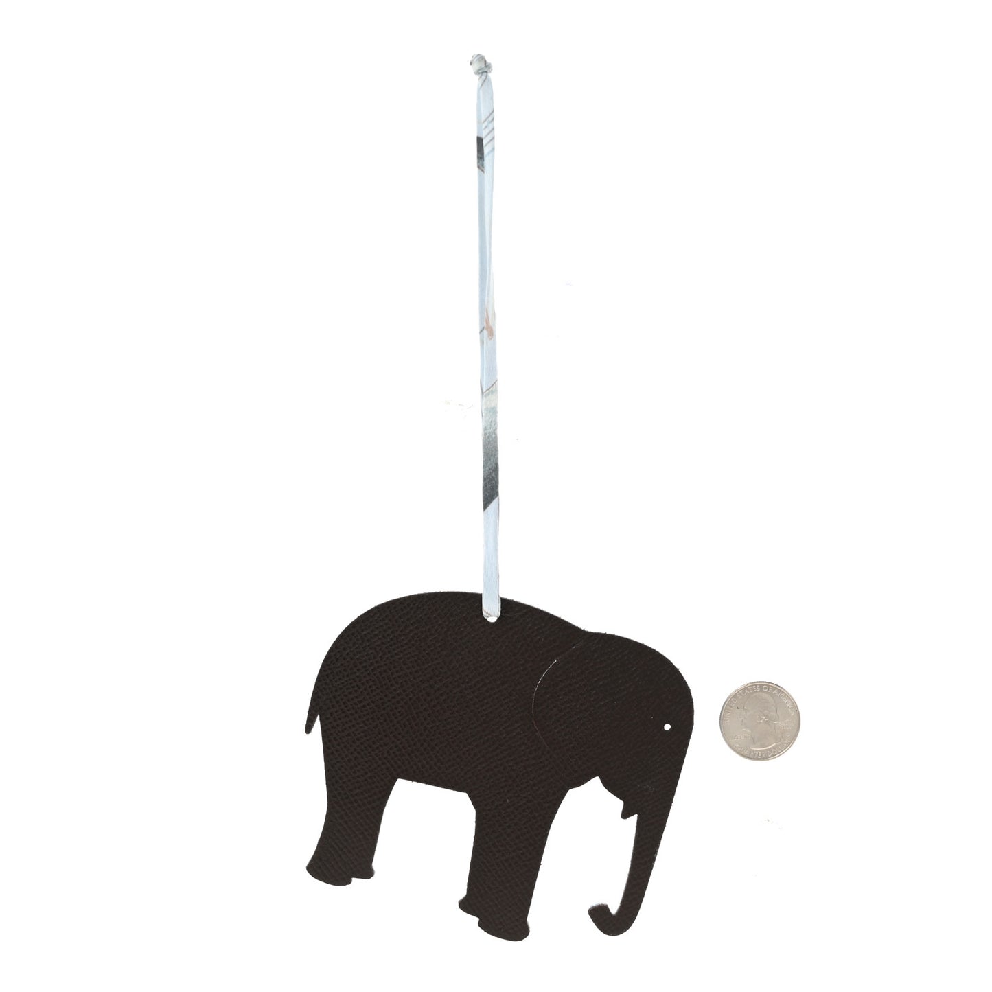 Epsom Togo Petit H Elephant Bag Charm Bleu Saphir Chocolate