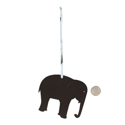 Hermes Epsom Togo Petit H Elephant Bag Charm Bleu Saphir Chocolate 2 of 5