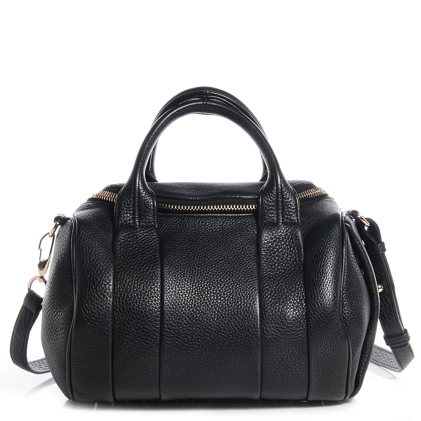 Pebbled Leather Rockie Black w Pale Gold Hardware