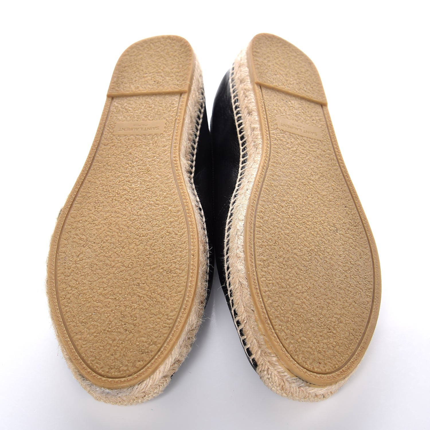 Saint Laurent Nappa Stitched Logo Espadrilles 40.5 Black 7 of 11