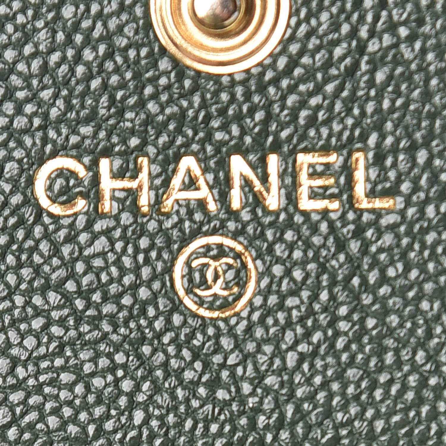 Chanel Caviar Quilted Compact Boy Wallet Green 6 of 10