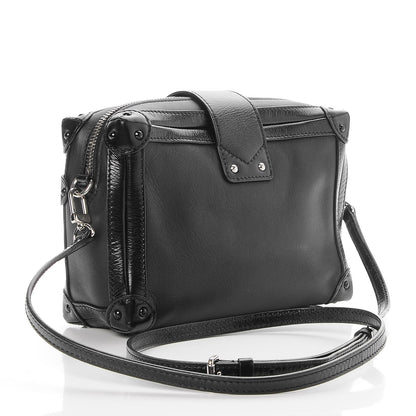 Louis Vuitton Calfskin Petite Malle Soft MM Black 3 of 7