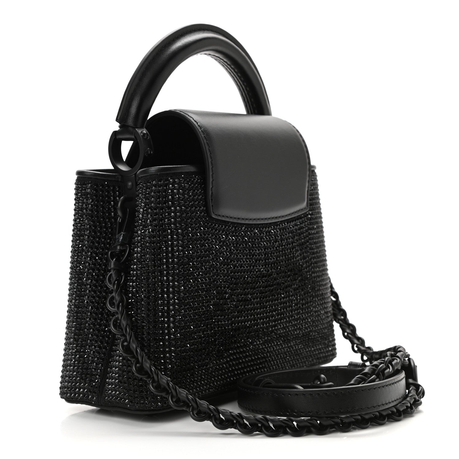 Louis Vuitton Swarovski Calfskin Capucines Mini Black 3 of 10