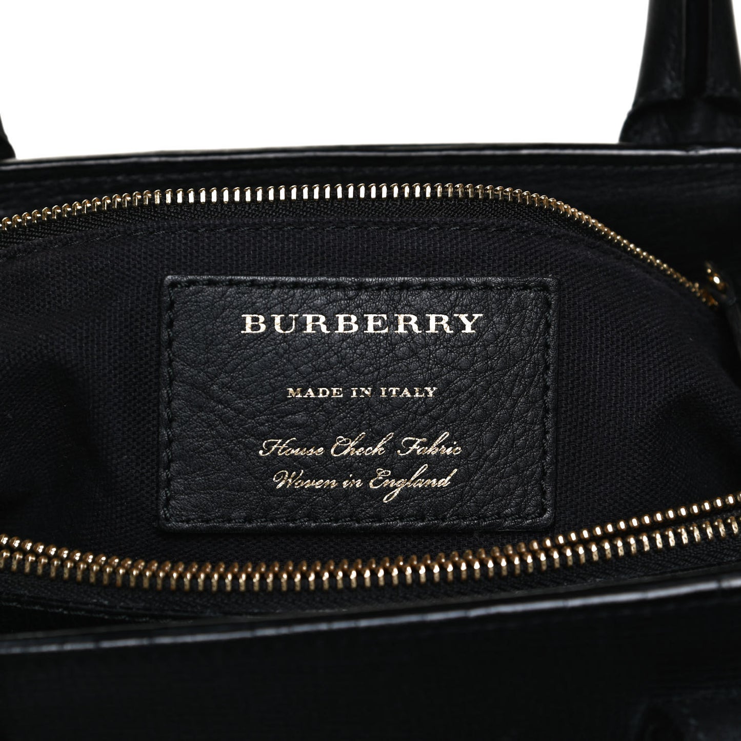 Grainy Calfskin House Check Medium Banner Tote Black