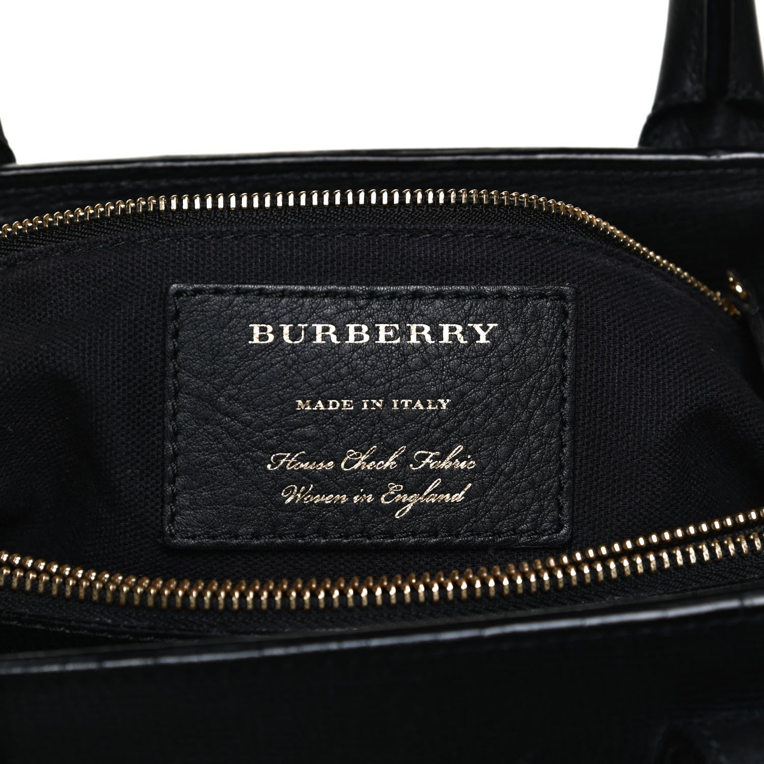 Burberry Grainy Calfskin House Check Medium Banner Tote Black 6 of 11