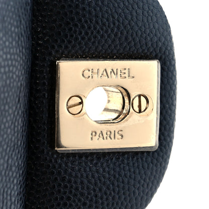 Chanel Caviar Quilted Medium Double Flap Navy 13 of 21