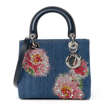 Christian Dior Denim Crystal Medium Lady Dior Blue 1 of 11
