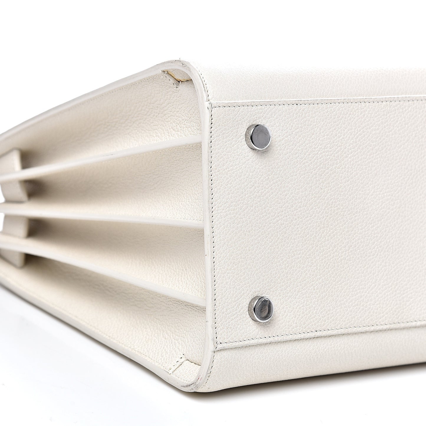 Grained Calfskin Small Sac De Jour Dove White