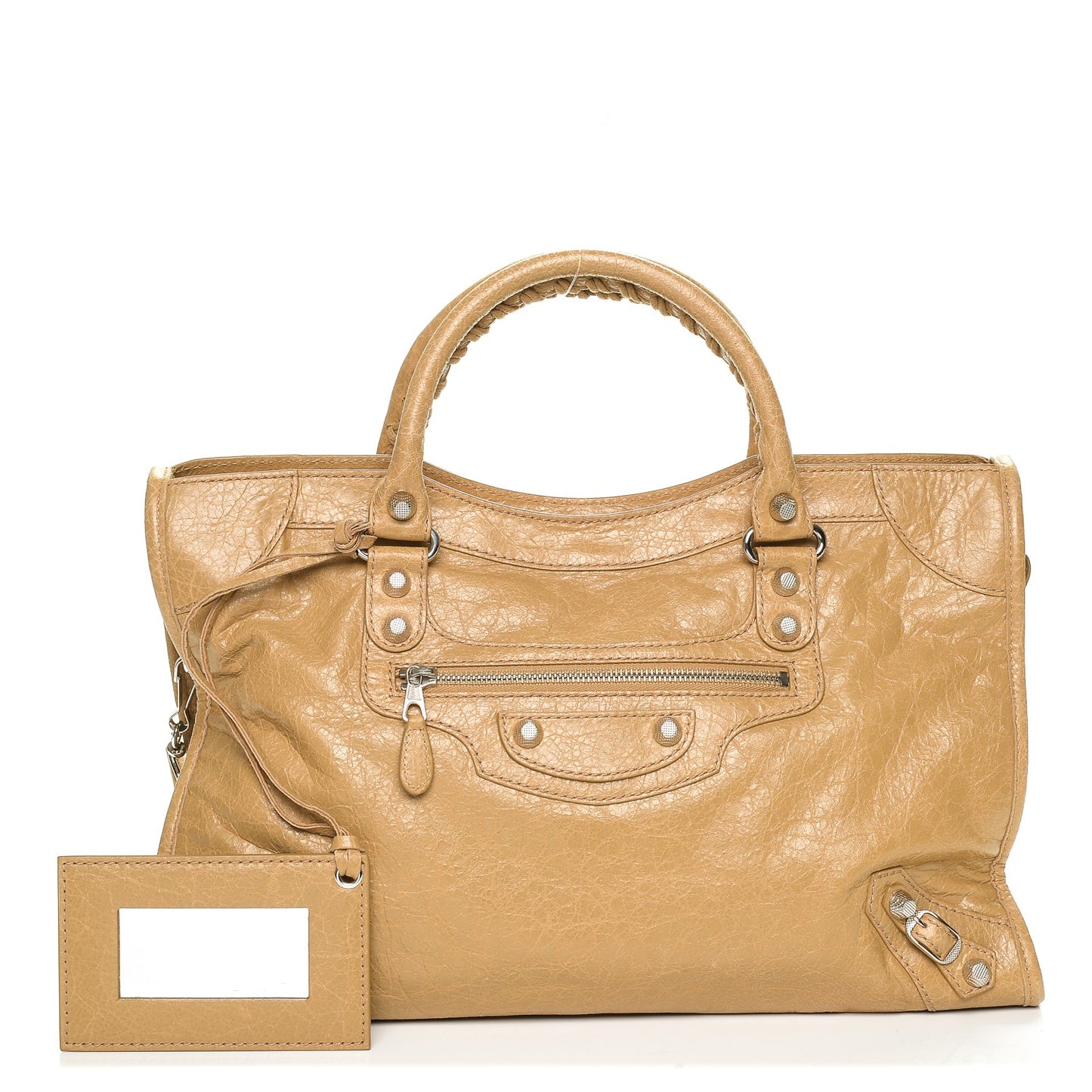 Agneau Giant 12 Silver Hardware City Beige Nougatine